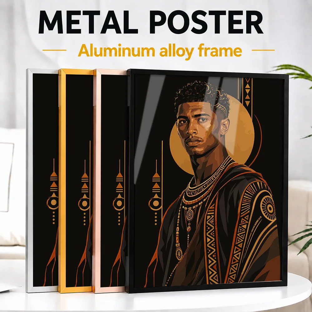 Jude Bellingham Royal African Portrait Framed Aluminum Metal Poster Personalized Decorative Wall Art For Sports Memorabilia Room
