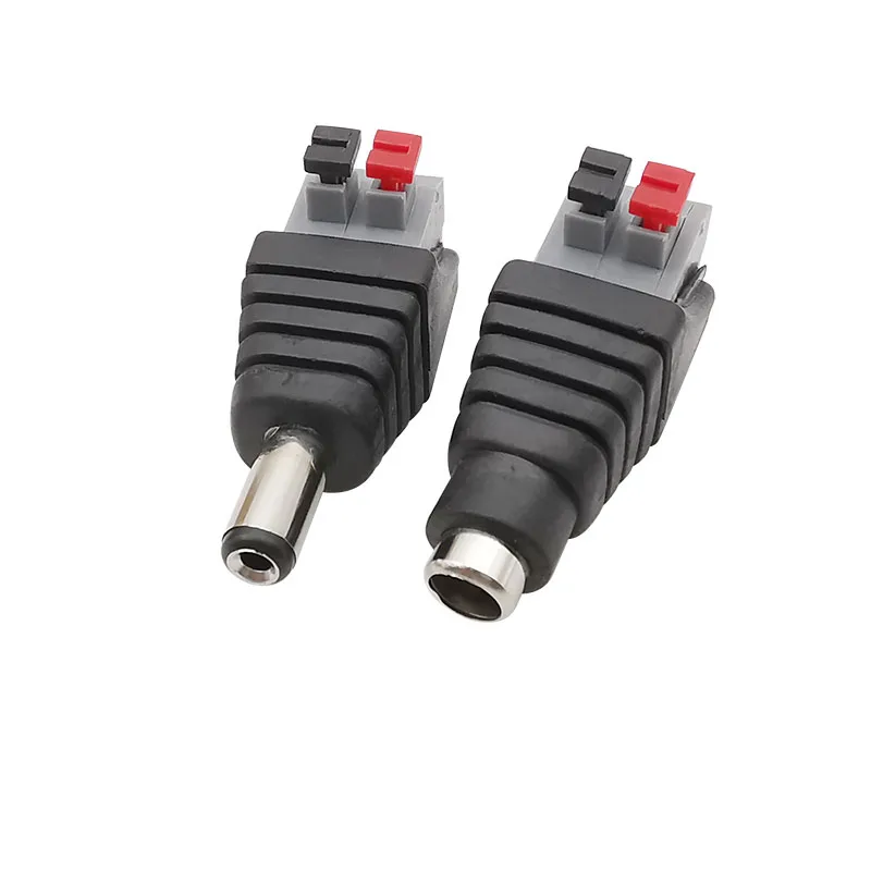 DC Connectors Male Female 5.5x2.1mm DC Power Plug Adapter Solderless Jacks Sockets Connector For DIY LED Light Strip CCTV Camera