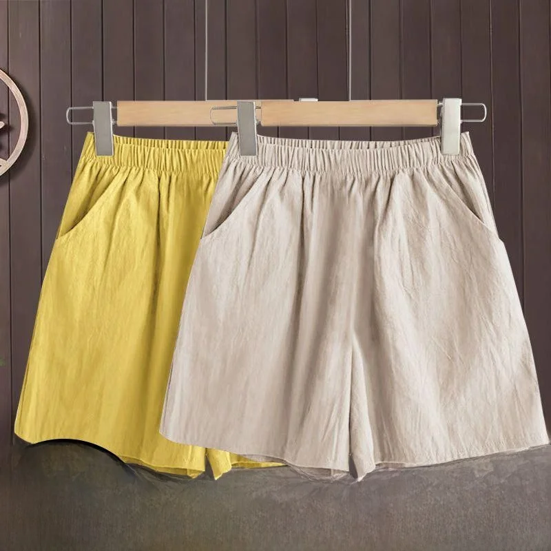 

High Waist Slimming Elastic Waist Five Inch Shorts Women's Summer Thin Casual Pants Single Two Piece Set Comfortable Commute ...