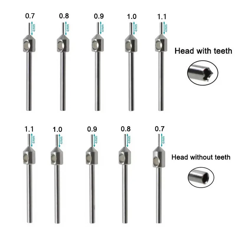 0,7mm-1,2mm, Haartransplantations-Werkzeugzubehör Haartransplantations-Bohrer Haarfollikel-Extraktor, FUE-Punch mit Stumpfer Spitze und Gezahnter Spitze – Detail 1