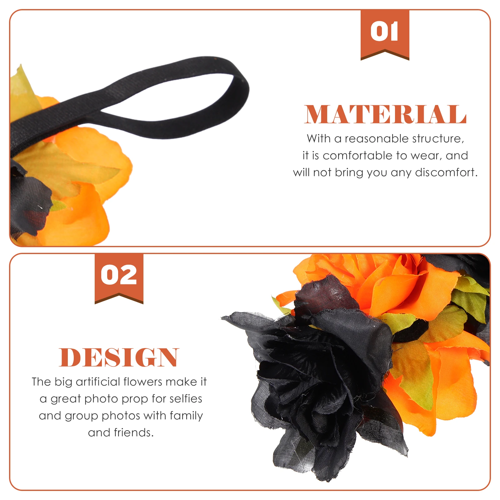 

Headbands Wreath Tiara Halloween Cosplay Girl Day of The Dead Headdress Flower Party Prop Hairband Miss