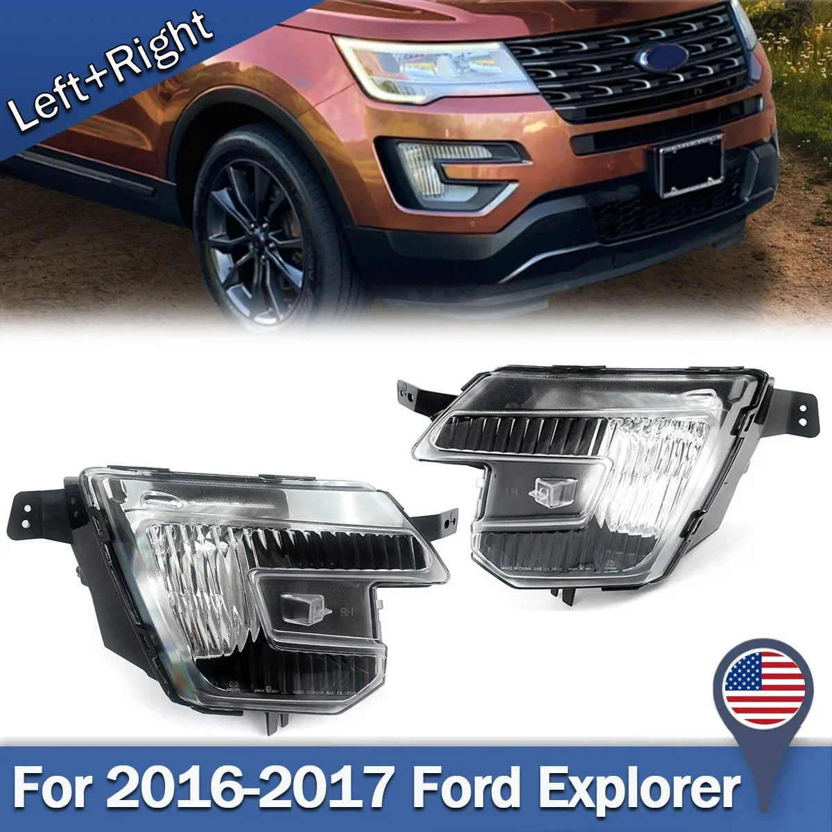 MAGICKIT For 2016 2017 ford explorer fog lights Front Bumper Driving Fog Light Lamp Left & Right CAR Accessories TOOLS