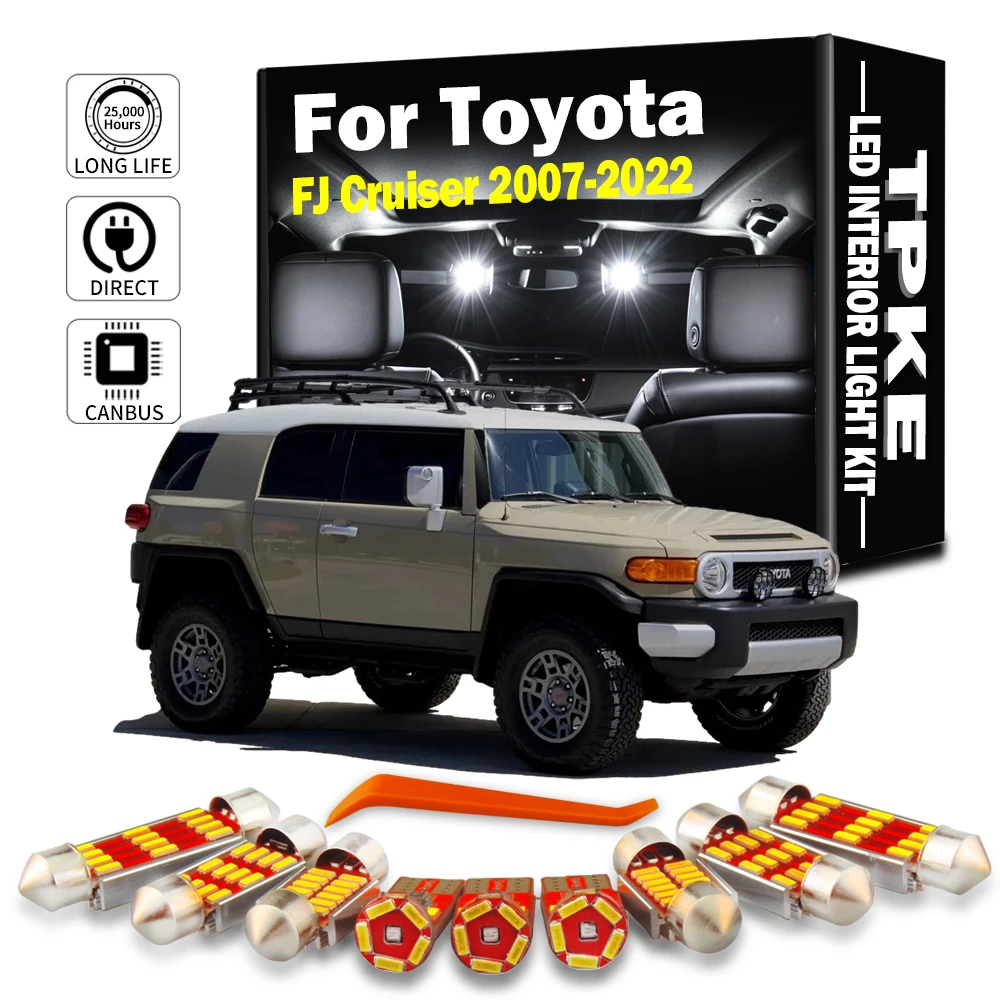 TPKE 8Pcs LED Bulbs Interior Dome Reading Light Kit For Toyota FJ Cruiser 2007- 2015 2016 2017 2018 2019 2021 2022 Accessories