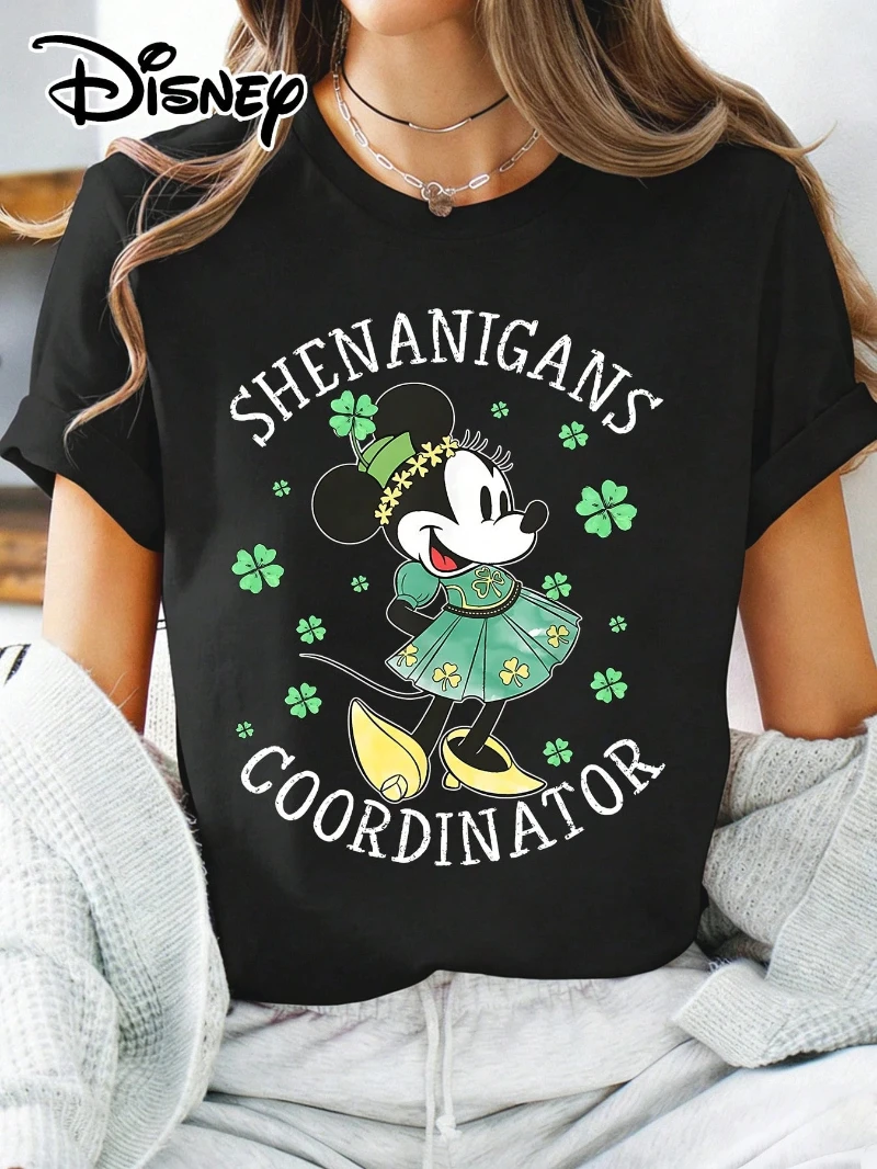 

Women's St. Patrick's Day Themed Short-Sleeve T-Shirt Features A Cute Print Of In A Clover Dress, With The Fun Slogan