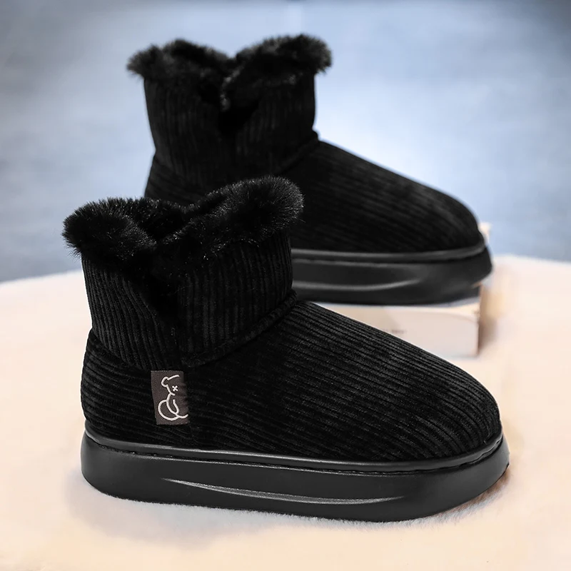 

Мужские зимние утепленные повседневные кроссовки для активного отдыха, износостойкие, с мягкой подошвой, для быстрой ходьбы в помещении, модные снегоступы, хлопковые ботинки