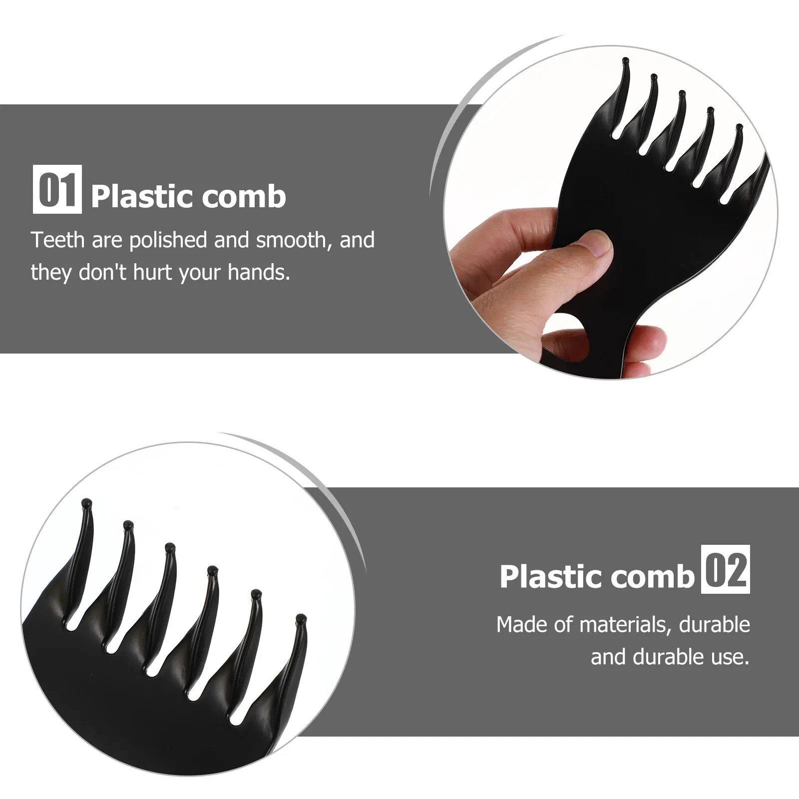

6pcs Men Retro Hair Styling Wide Tooth Comb For Salon Home Barber Plastic Cutting Durable Comfortable Scalp Massage Easy