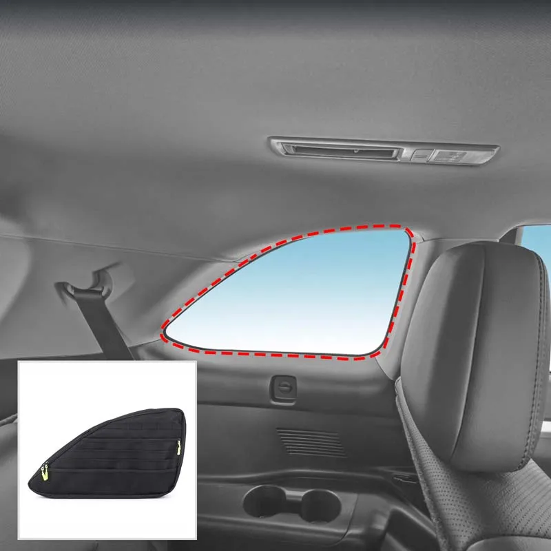 Oxford Cloth Black For Toyota Highlander Crown Kluger 2016-2021 Car trunk side window bag car interior modification accessories