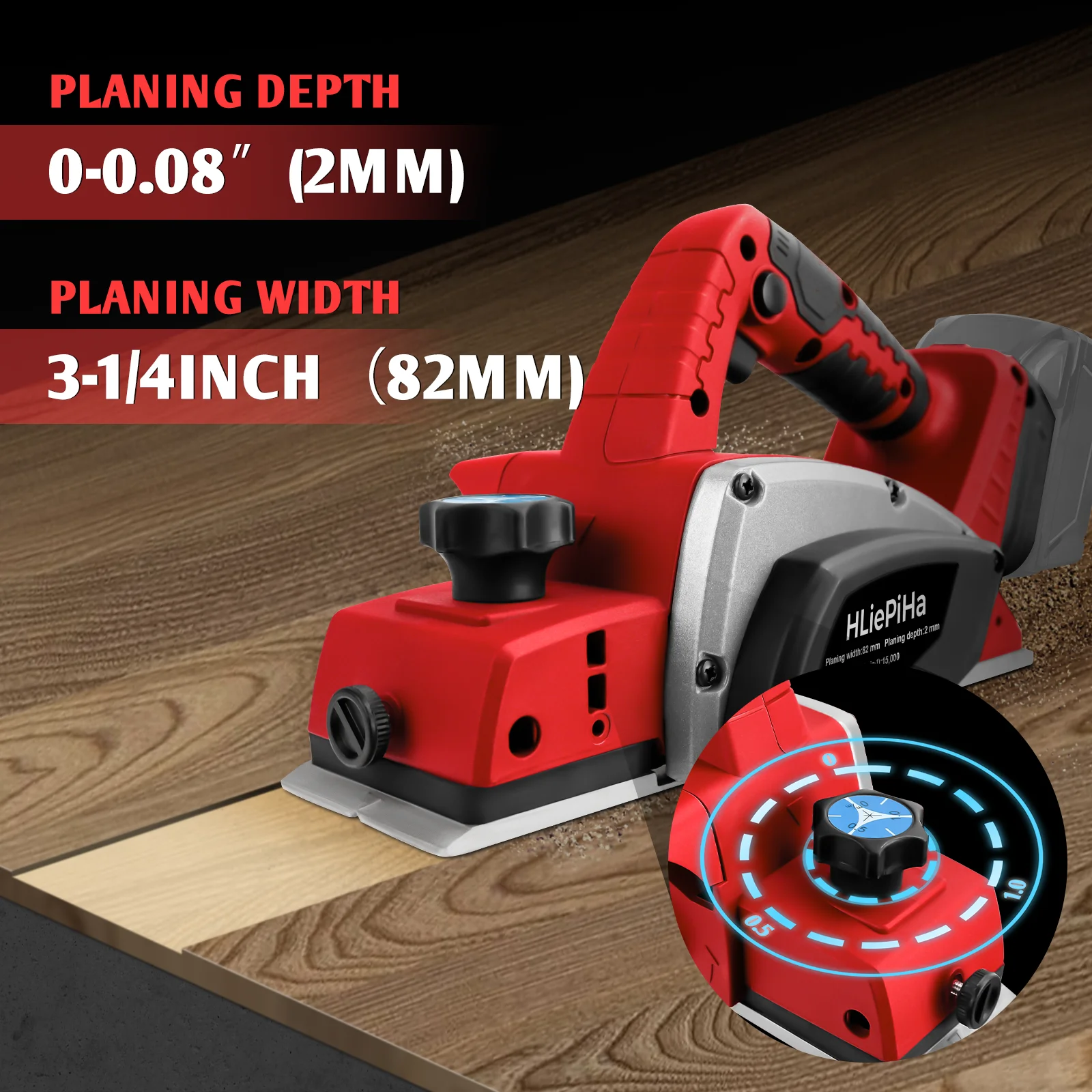 Cordless Brushless Electric Planer 3-1/4INCH 15000rpm 2mm For DIY Woodworking Furniture Renovation For Milwaukee 18V Battery Pin