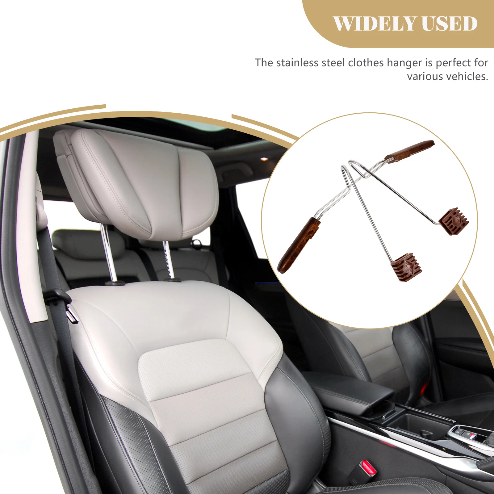 

1pc Stainless Steel Extension Type Coat Hanger For Car Seat Jackets Shirts Suits Clothes Rack Car Supplies Heavy Duty