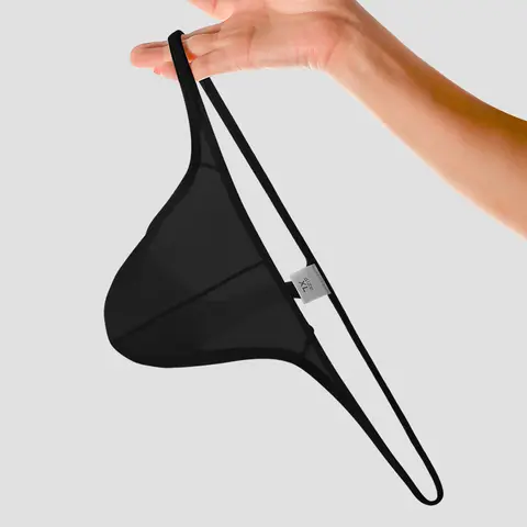 Men's low-waisted solid color U-shaped stretchy tight sexy T-shaped underwear exposing the buttocks thong breathable pants