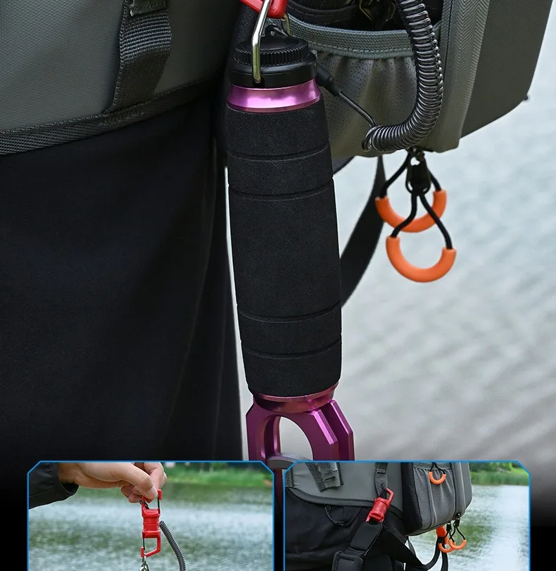 QAJTAO 1-4 Stück Magnetische Einziehbare Schnalle, Einziehbares Seil, Anti-Verlust-Hängeschnalle, Outdoor-Angelrucksack-Schlüsselanhänger – Detail 14