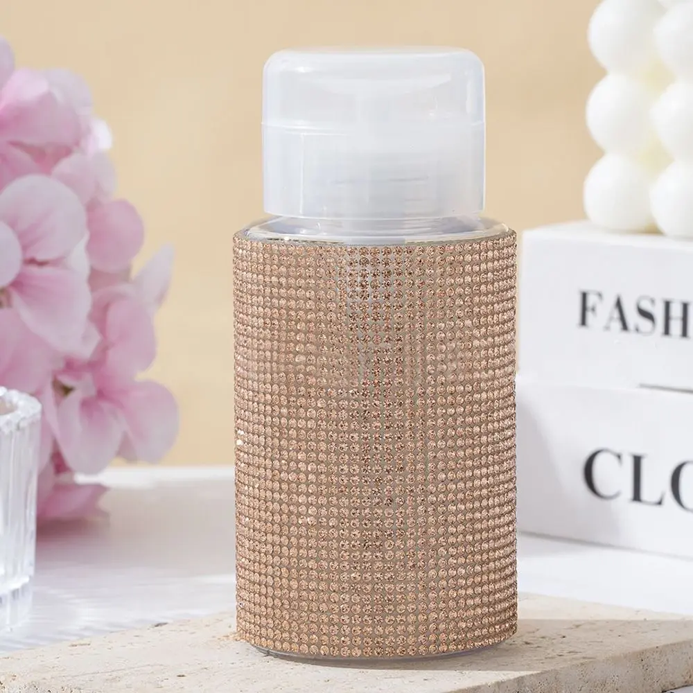 ขวดเติมยาทาเล็บแบบเติมได้ ประดับด้วยคริสตัล 200 มล. ขวดใส่ของเหลวแบบเติมได้ ดีไซน์สร้างสรรค์ ขวดเครื่องสำอางเปล่าสุดหรู