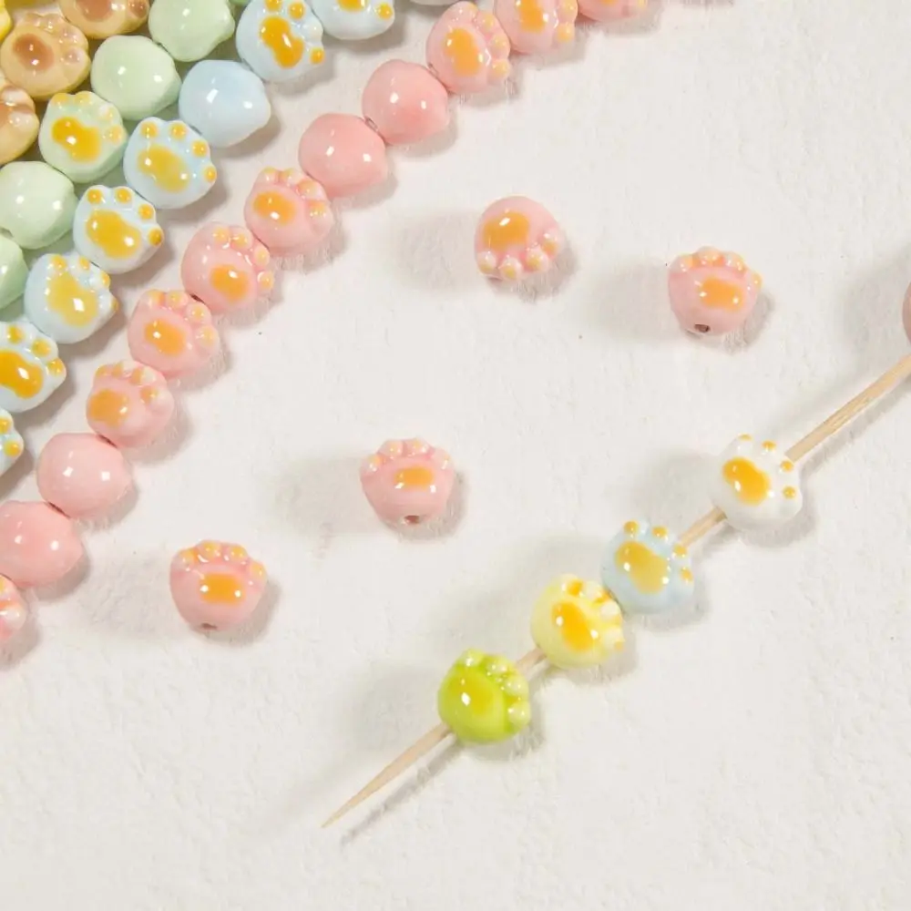 10 قطعة الحرفية اليدوية القط باو الخرز السيراميك الكرتون تصميم السيراميك فاصل فضفاض الخرز سوار صنع عدة DIY بها بنفسك الملحقات