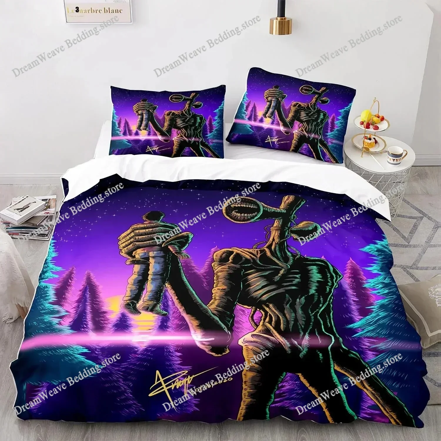 Siren Head Bedding Set Single Twin Full Queen King Size Siren Head Bed Set Aldult Boys Bedroom Duvetcover Sets 3D Print963