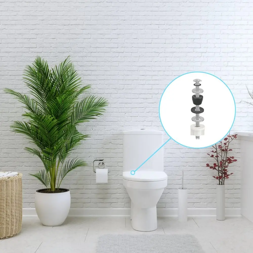 طقم مسامير لخزان المرحاض شديد التحمل مكون من قطعتين من الفولاذ المقاوم للصدأ ومثبتات مقعد المرحاض طويلة جدًا مقاومة للماء #3