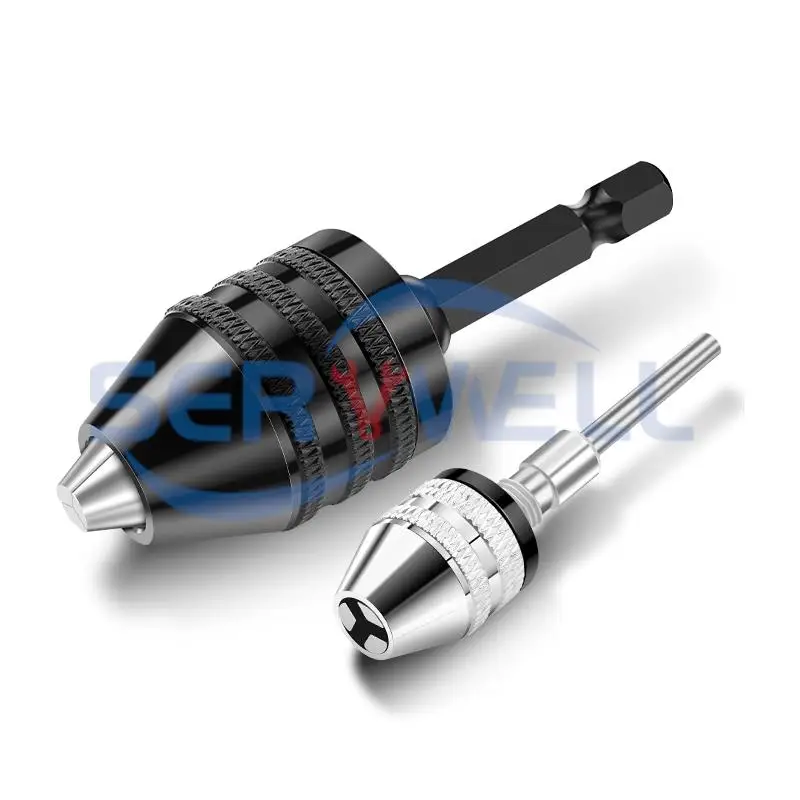 

1Pc 1/4" 2.35mm 3mm Keyless Drill Bit Chuck Hexagon Round Shank Adapter Converter 0.3-3.4/0.3-3.6/0.3-6.5/0.3-8.0mm Quick Change
