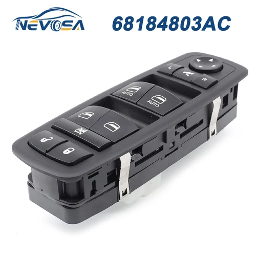 NEVOSA 68184803 AC para Jeep Grand Cherokee 2014 2015 2016 botón de interruptor principal de ventanilla eléctrica de coche luz azul 56046826 AE 68184803 AB