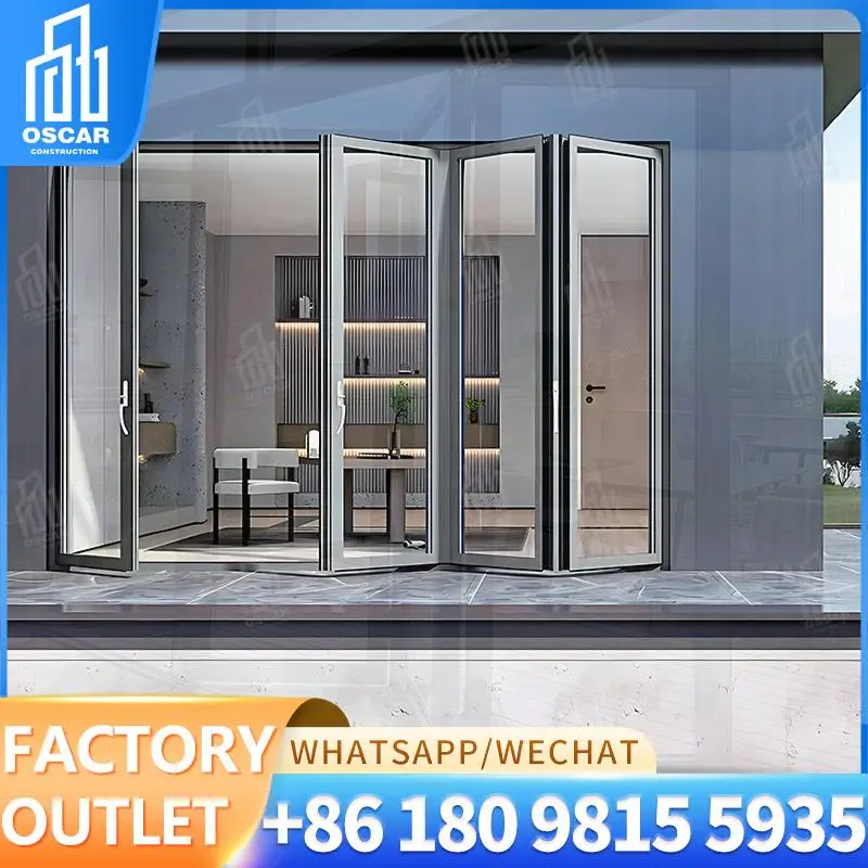 

Sliding Folding Dual Function Aluminum Glass Door for Balconies Offices Homes Innovative Durable Door Panel Partition