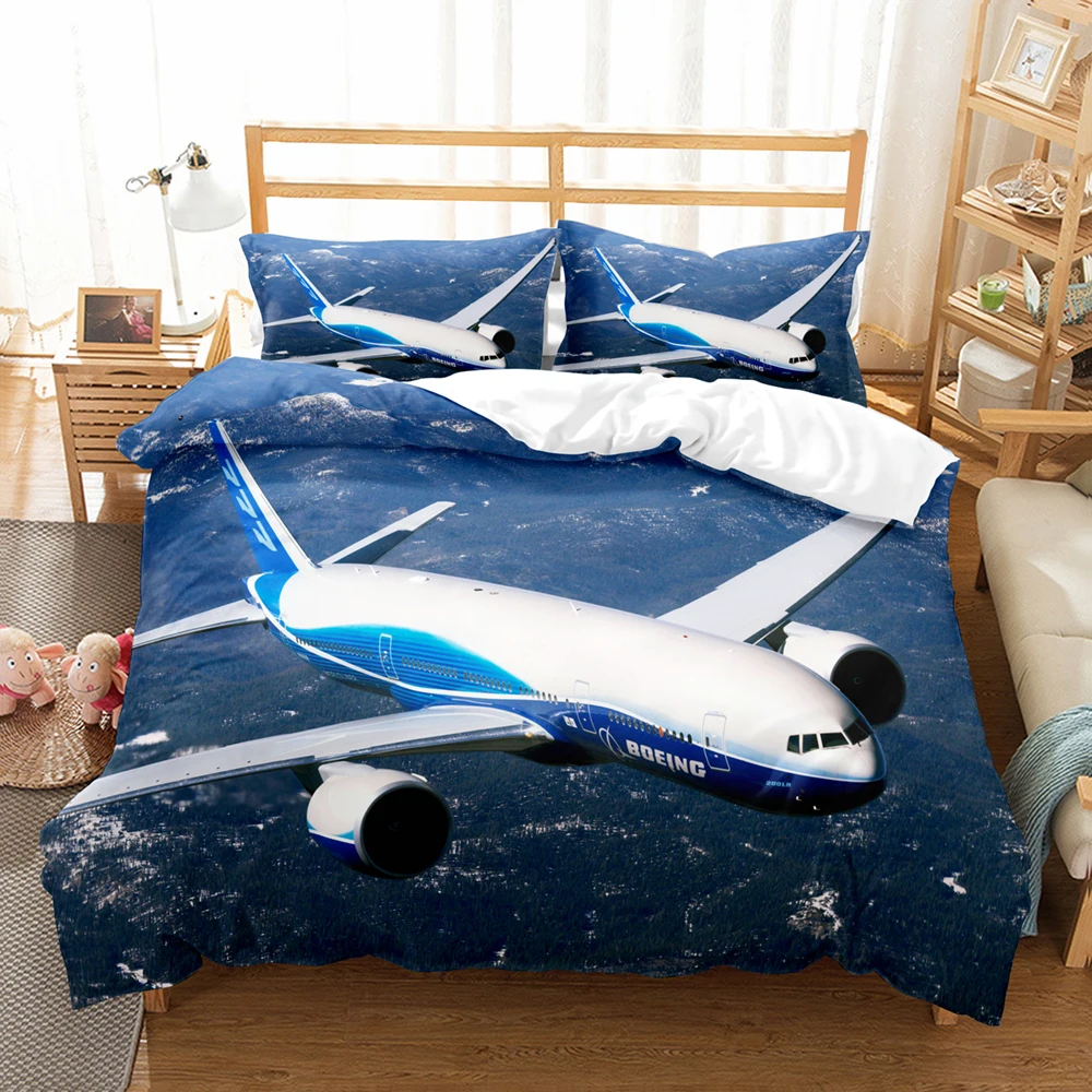 3D Bed Linen Airplane Blue Sky Printed Queen Size Bedding For Boys Kids Aircraft Duvet Cover Set Planes Home Textile g Full Size