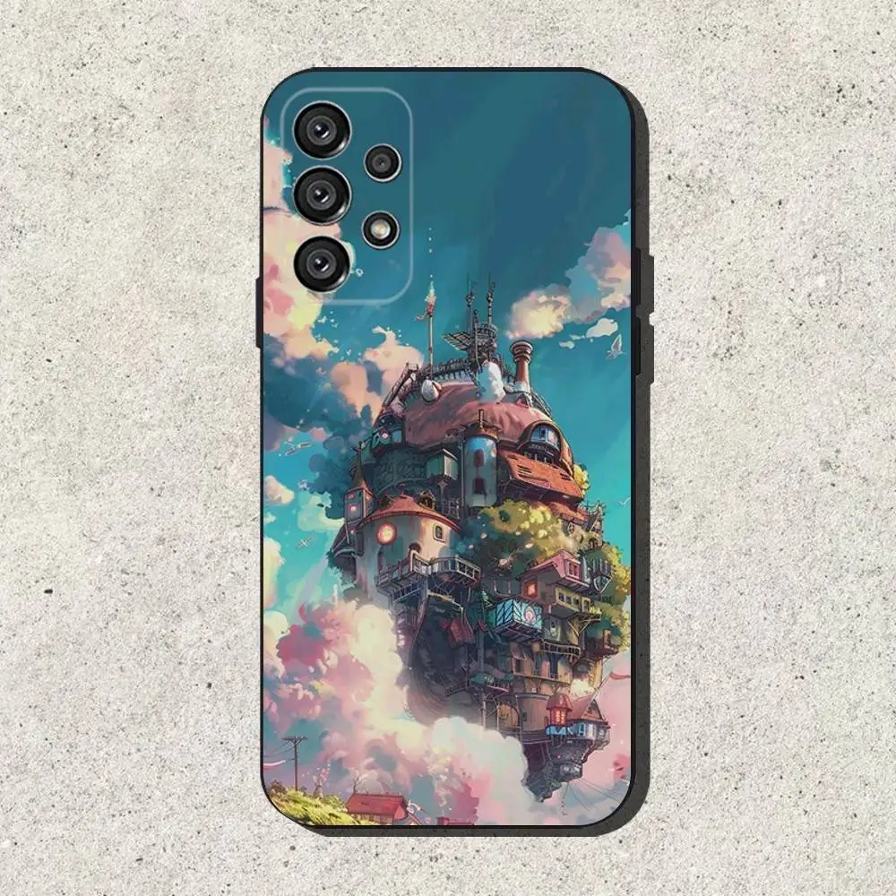 H-Howls M-Moving C-Castle Phone Case For Samsung S25,S24,S21,S22,S23,S30,Ultra,S20,Plus,Fe,Lite,Note,10,9,5G Black Cover