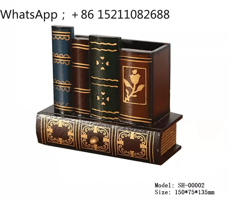 SCY neoclassical study storage box decoration retro nostalgic desk woodware pen holder B & B retro handicrafts