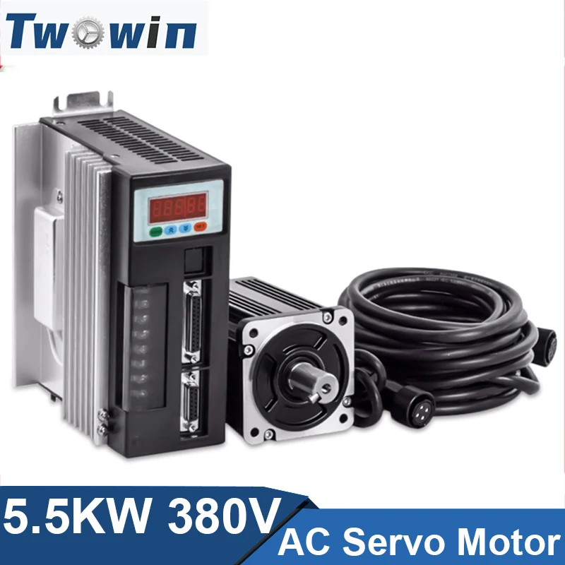 5500W Servo Motor Kit 180ST M35015 High Power Motor Driver 35NM 380V AC CNC Servo Controller For Machine