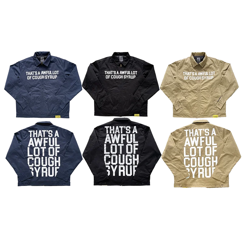 

Casual Letter Print Jaet Outerwear Men's Stand Fit Long Sve Retro Sle Cotton00% Spring Autumn Winter Jaet