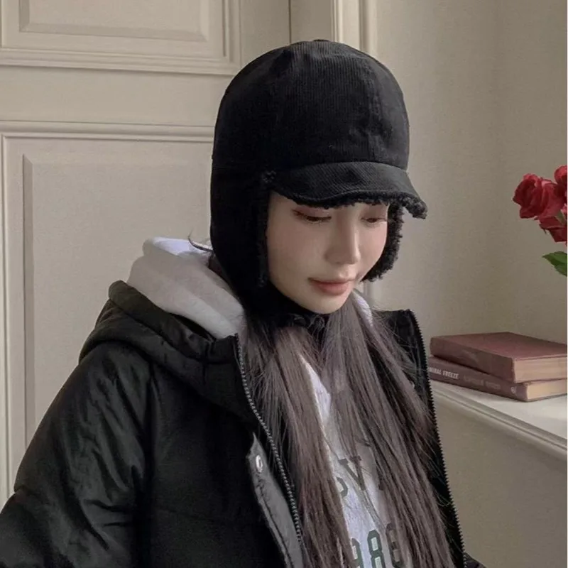 

Новые зимние однотонные теплые универсальные утолщенные шапки Lei Feng, мужские и женские уличные шапки-бомберы из овечьей шерсти