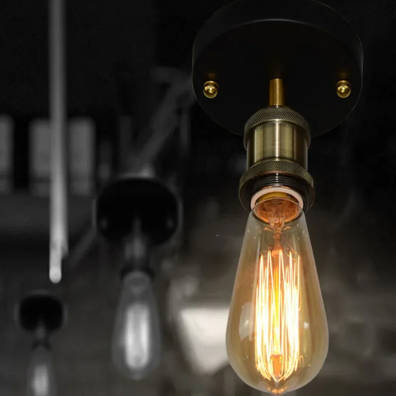 Vintage Simple Copper/Bronze Ceiling Lights Retro Industrial E27 suspended Aisle Corridor Lustres Ceiling Lamp Fixture