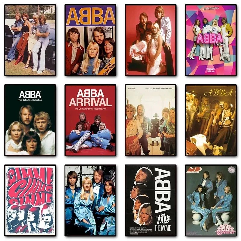 50s Famous Group ABBA Band Classic Singer Poster and Prints Canvas Painting Wall Art Pictures Home Bedroom Decor Gift