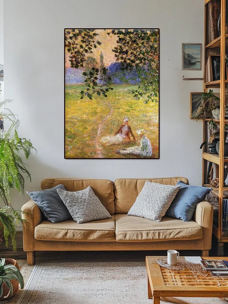 

Evening in the Meadow at Giverny(detail),Hand painted landscape painting,Decoration picture for wall,Claude Monet Work Replica