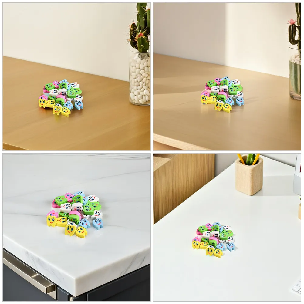 70Pcs Color Pencil Erase For School Backpack Christmas Stockings Fillers Adorable Tooth Shaped Erasers Colorful