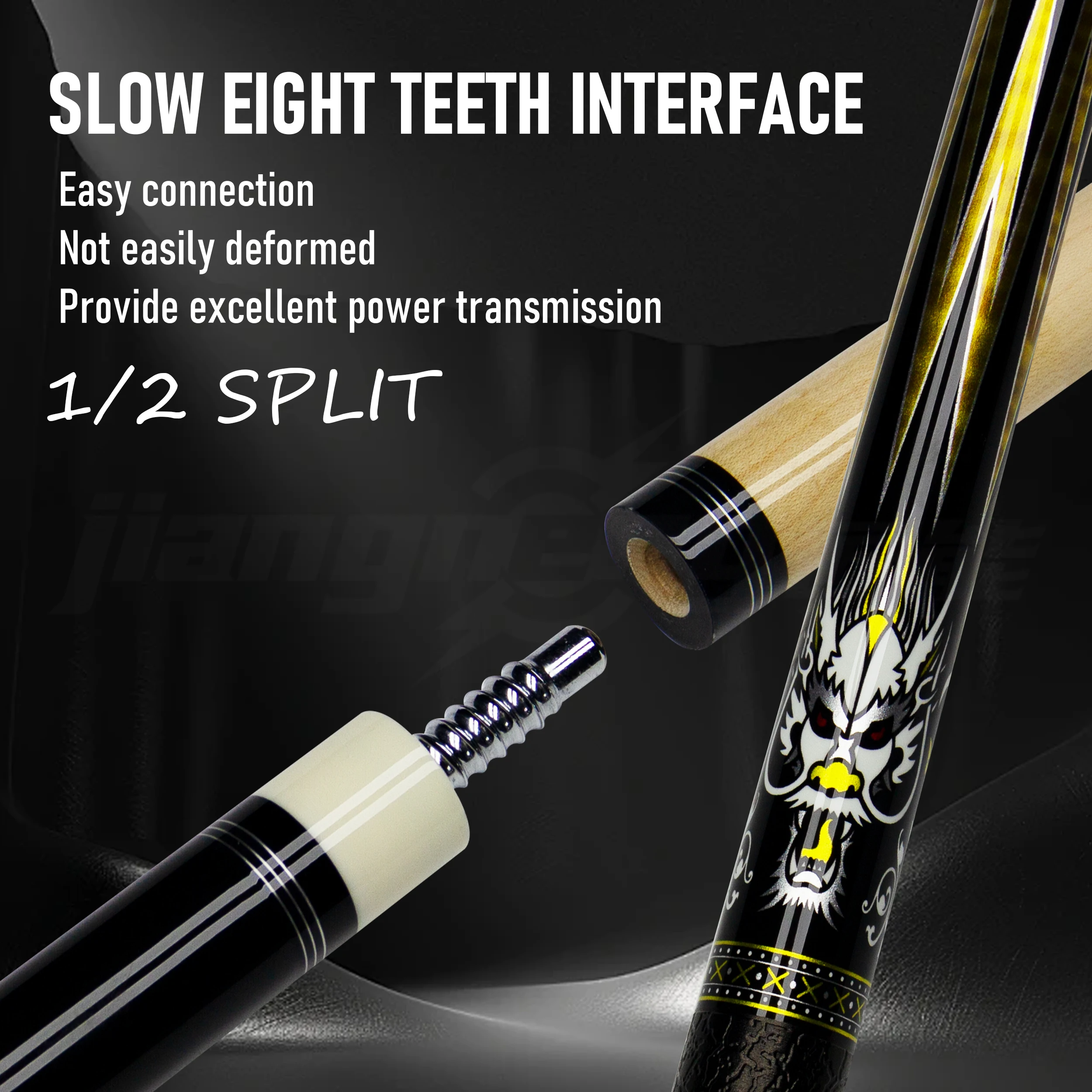 Dragon King Pool Cue 13mm Multi-layer Rainbow Tip Maple Forearm Golden Dragon Design Shockproof Butt