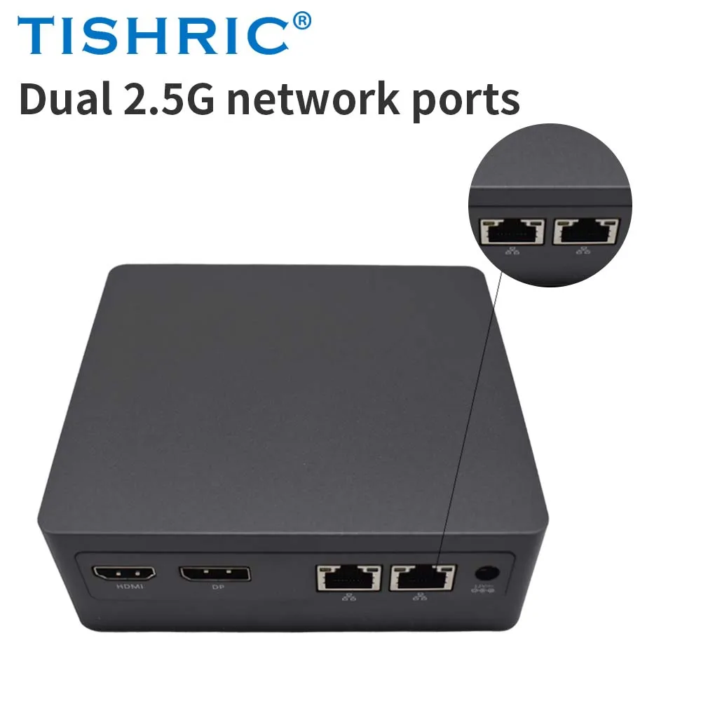 TISHRIC MINI PC 12th N100 Mini Host Computer Desktop 8 + 256GB 16 + 512GB DDR5 SSD WIFI per Win10 WIN11 Supporta Ubuntu Home Office