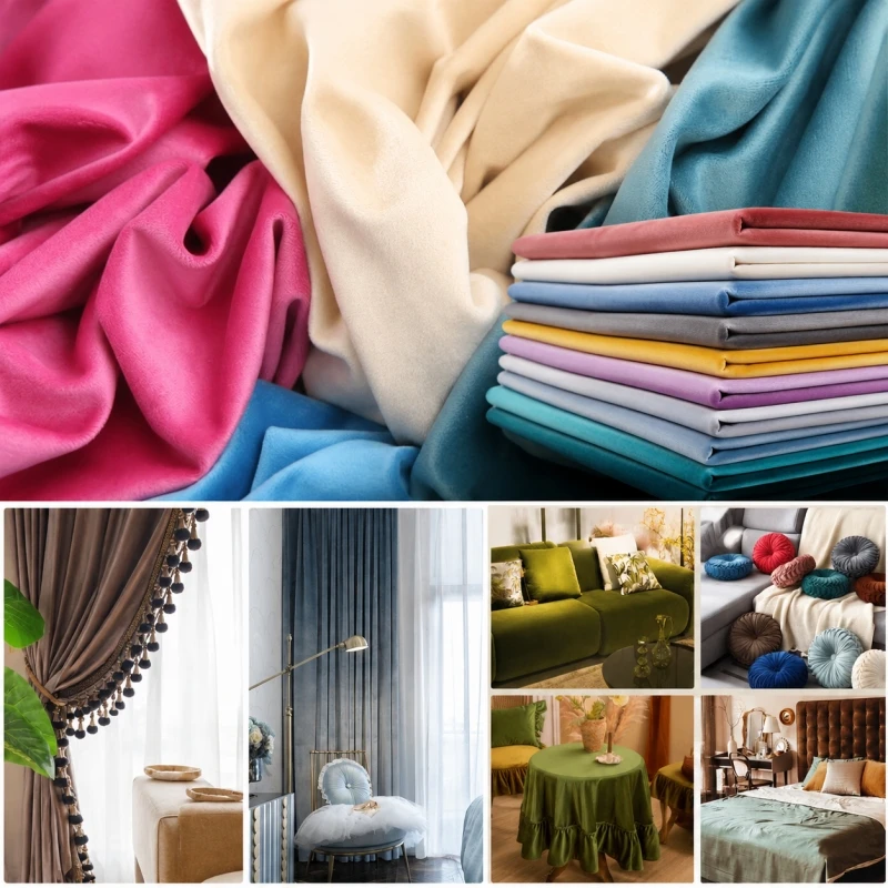

Luxury Thick Velvet Upholstery Fabric Soft Dutch Plush Cloth for Sofa Curtain Cushion Pillow Furniture DIY Sewing Home Decor