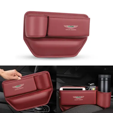 Car Seat Gap Leak Proof Multifunction Storage Box For Aston Martin V8 V12 Zagoto Virage Vantage Vanquish DBX DBS DB9 DB11 Rapide