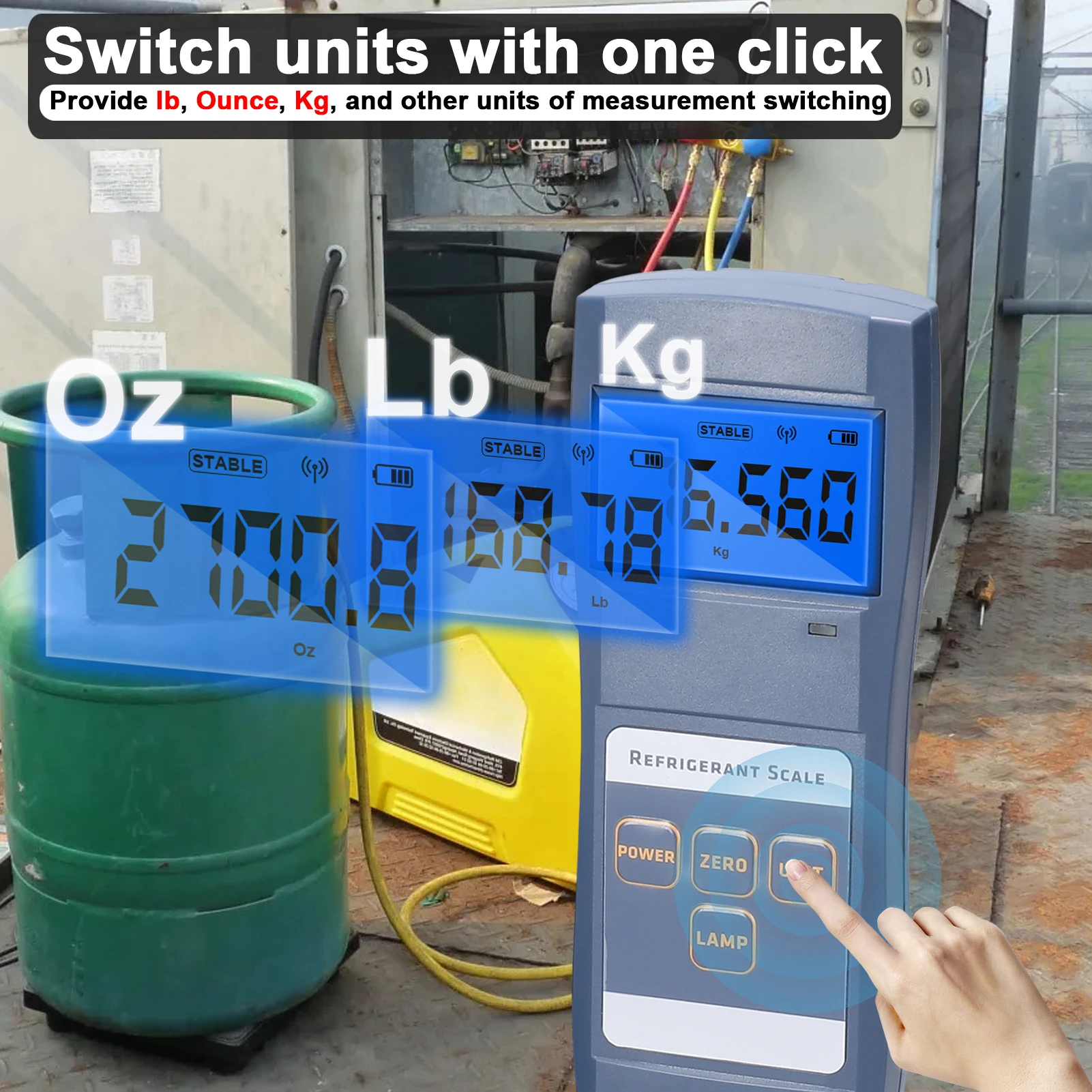 Cyfrowa waga chłodnicza 90 kg Elektroniczna waga do uzupełniania czynników chłodniczych Centralna klimatyzacja i chłodnictwo