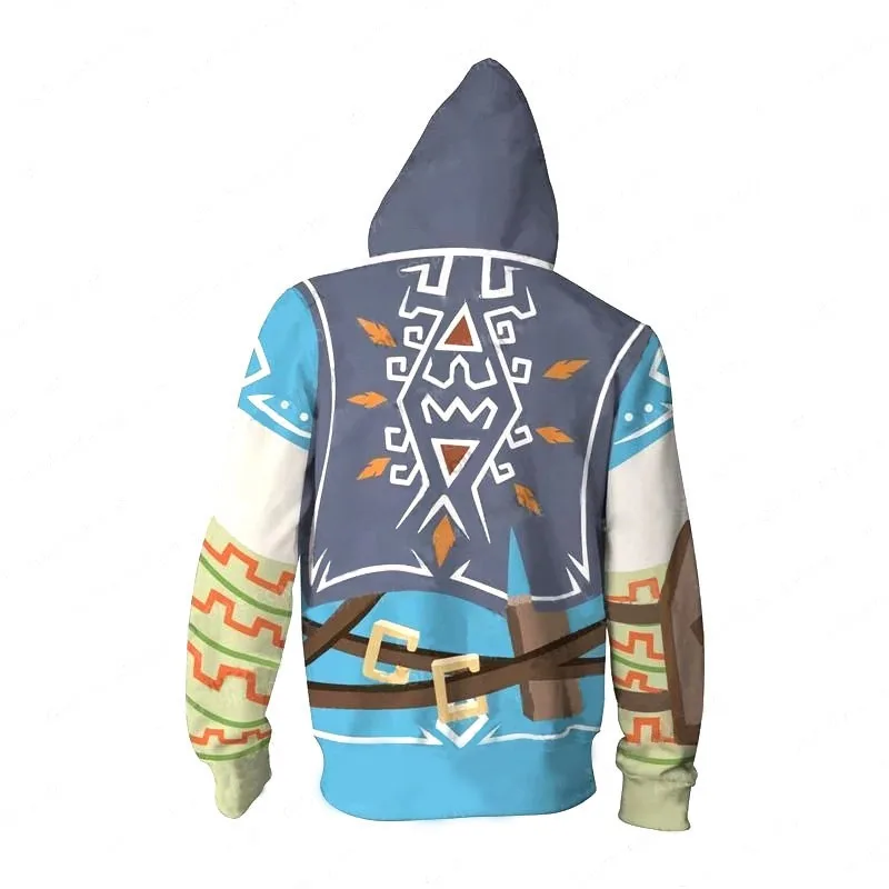 Zelda Legend Cosplay Hoodie Sweater Sweatshirt Zipper Coat