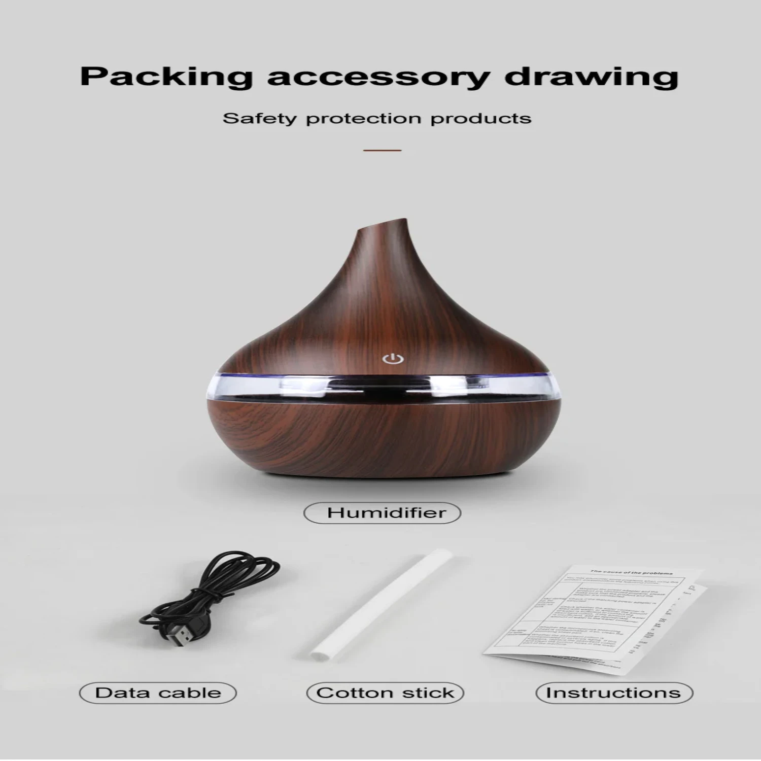 NEW Ultra-Quiet Advanced Humidifying Technology 2023 Latest Wood Grain Humidifier - Create a Peaceful Environment with 300ml Cap