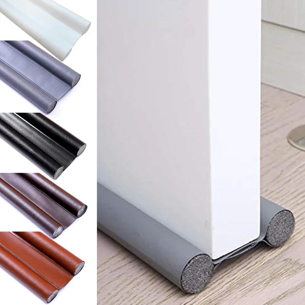 Under Door Draught Excluder, Waterproof Seal Strip, Easy to Slide On and Stay in Place, Keeps Out Cold and Draughts, Light Brown