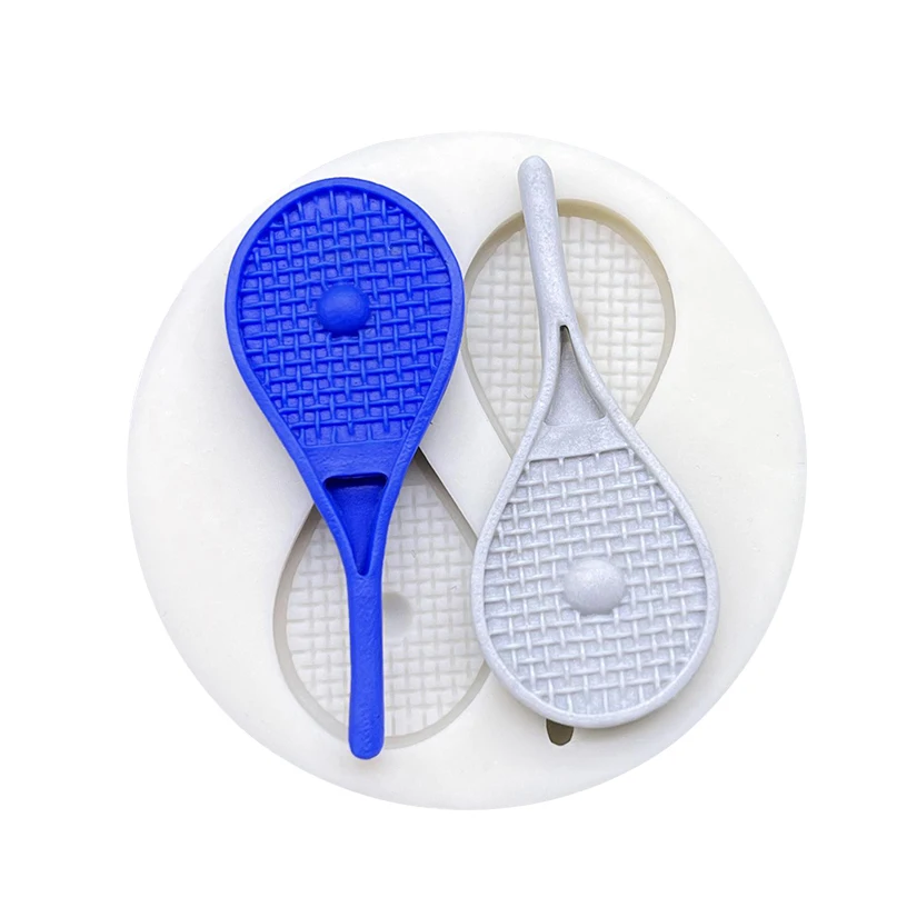 Tennis Racket Silicone Sugarcraft Mold Resin Tools Cupcake Baking Mould Fondant Cake Decorating Tools