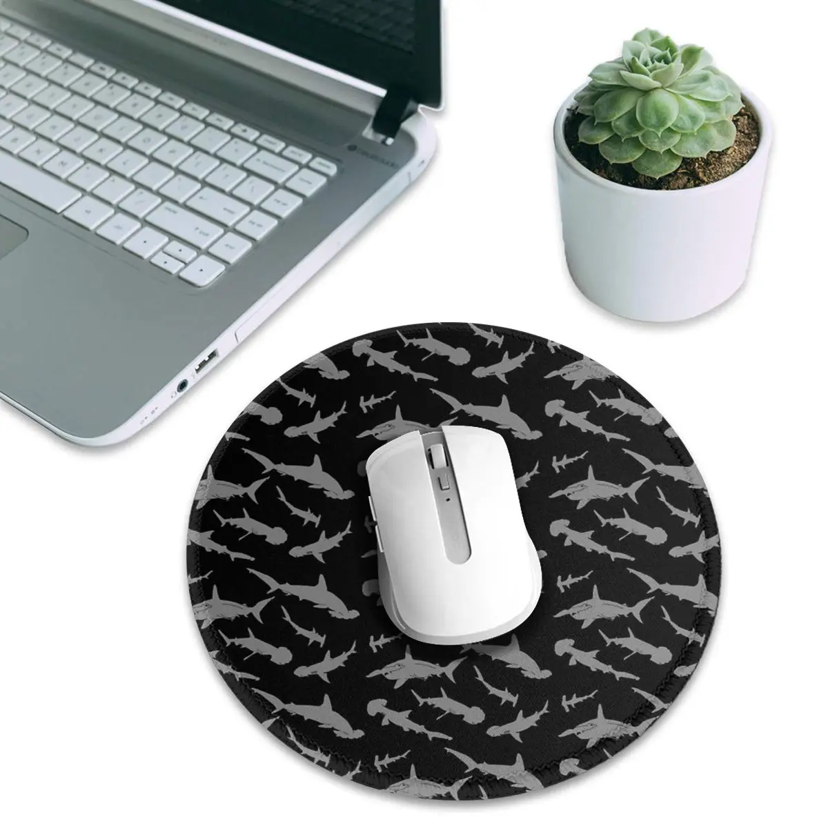 

Hammerhead Shark Pack Pattern Round Mouse Pad Computer Keyboard Mouse Mat Gamer PC Desk Mat Office Table Mats