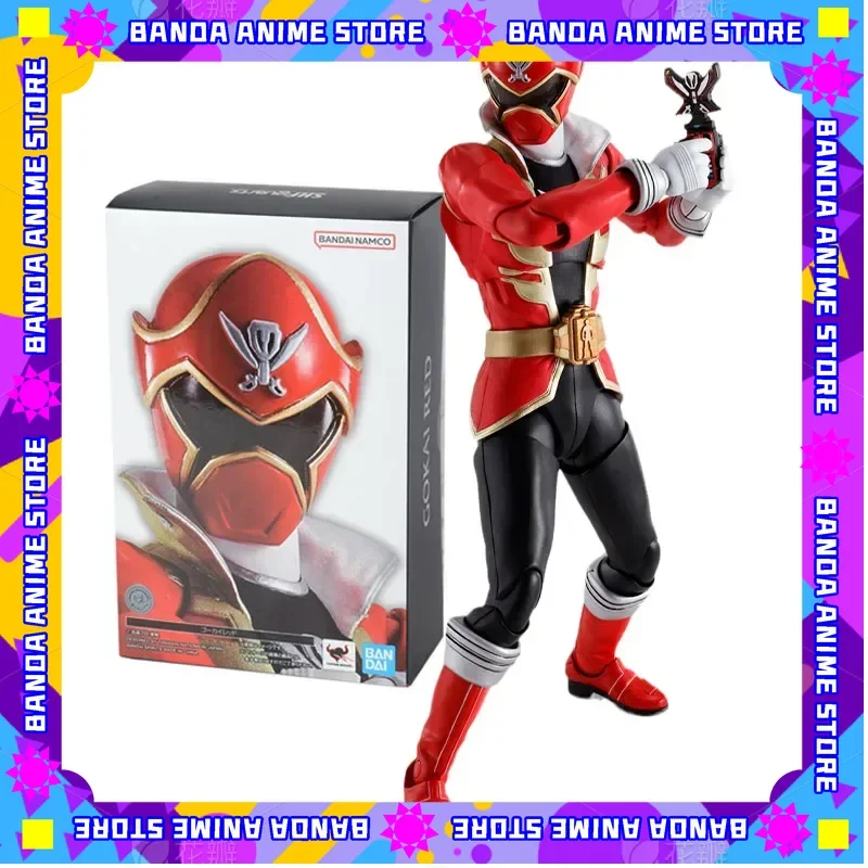 Bandai Original y genuino Kaizouku Sentai Gokaiger modelo Kit figura de Anime Shf Gokai figura de acción roja para niños colección de juguetes