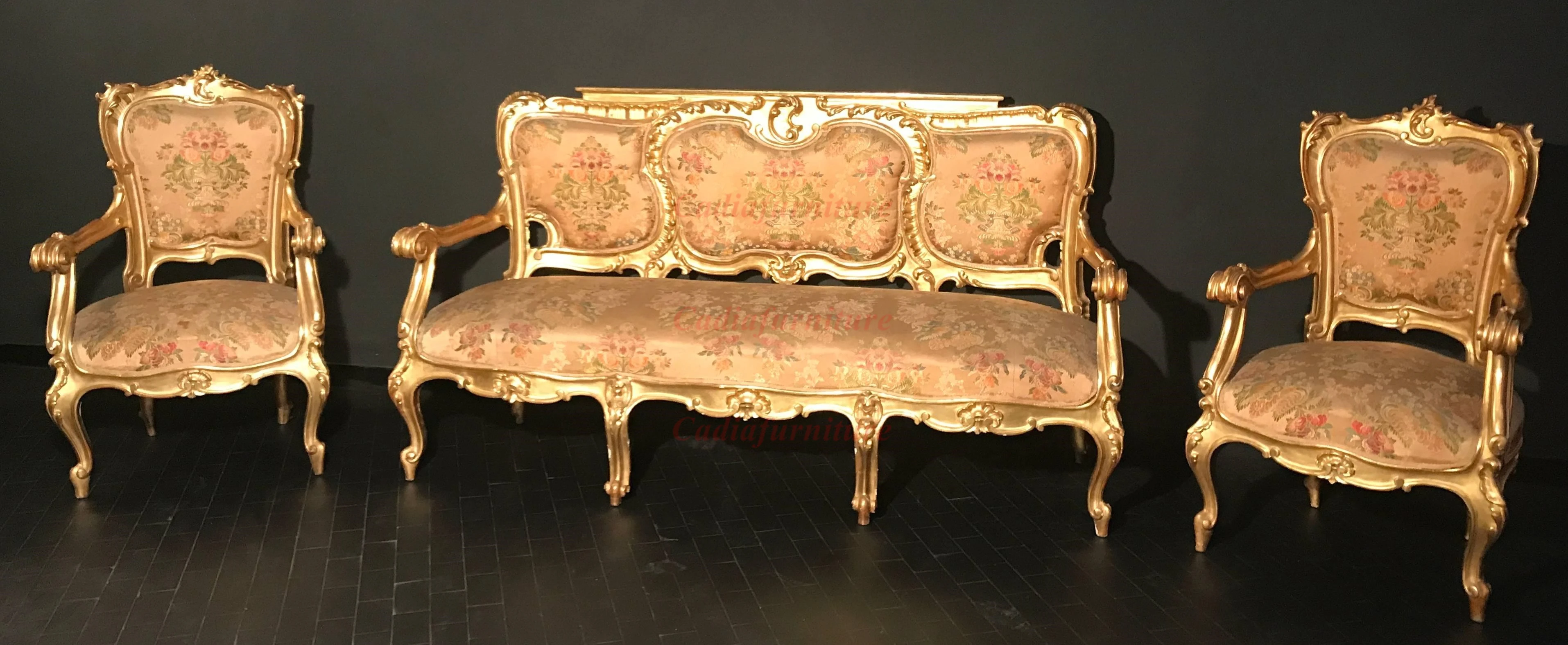 French Wooden Frame Furniture Top Sale High Quality Leisure Chairs Pure Hand Made Wood Carving Chair