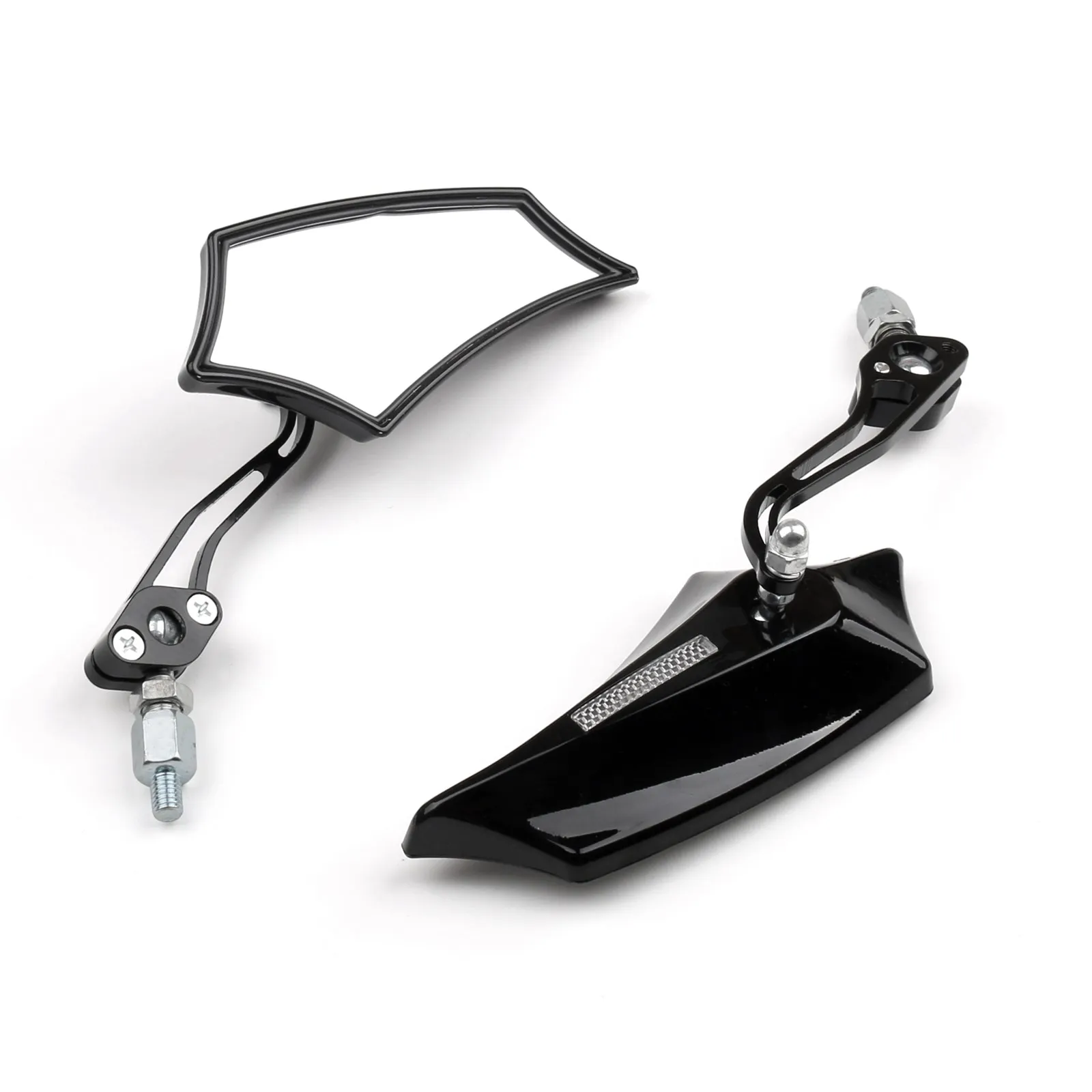 Universal Motorcycle Rear View Side Mirrors - 8mm 10mm Bolts - Fits Street Bike, Dirt Bike, Cruiser, Chopper, Scooter