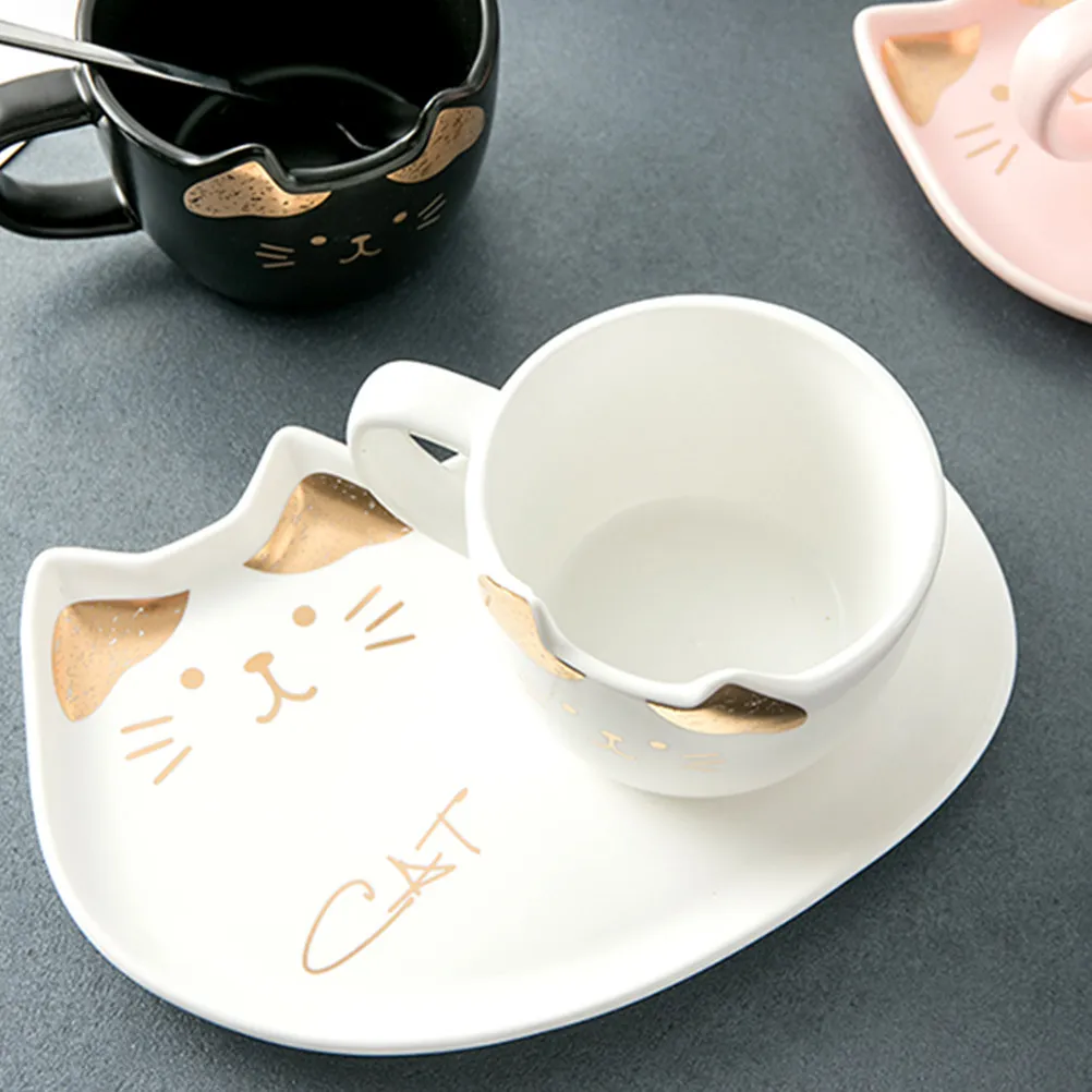 

Набор из 1 предмета: Золотистая керамическая кофейная чашка с блюдцем, стильная чашка для воды, идеально подходит для дома, кафе, офиса, керамическая кружка, кружка для молока