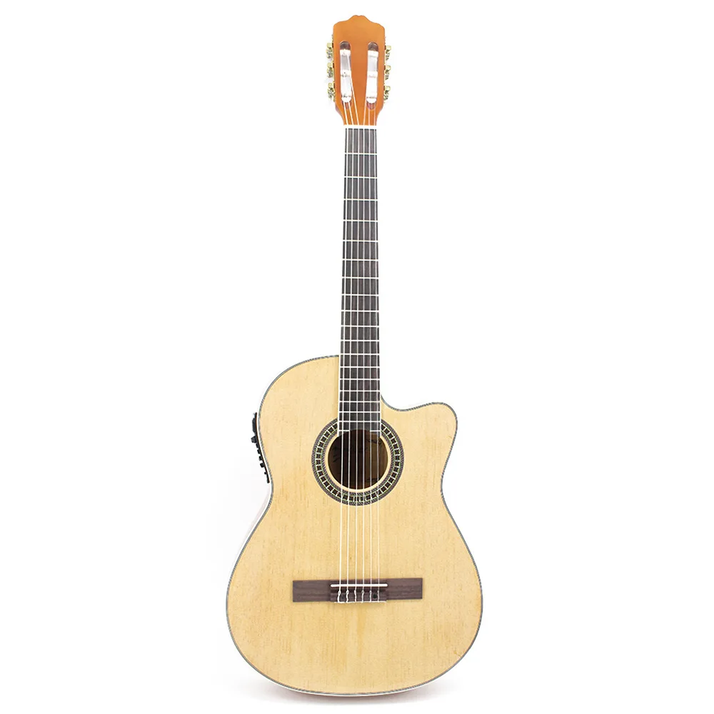 40 inch classical solid wood guitar beginner acoustic  with pickup rosewood fingerboard   