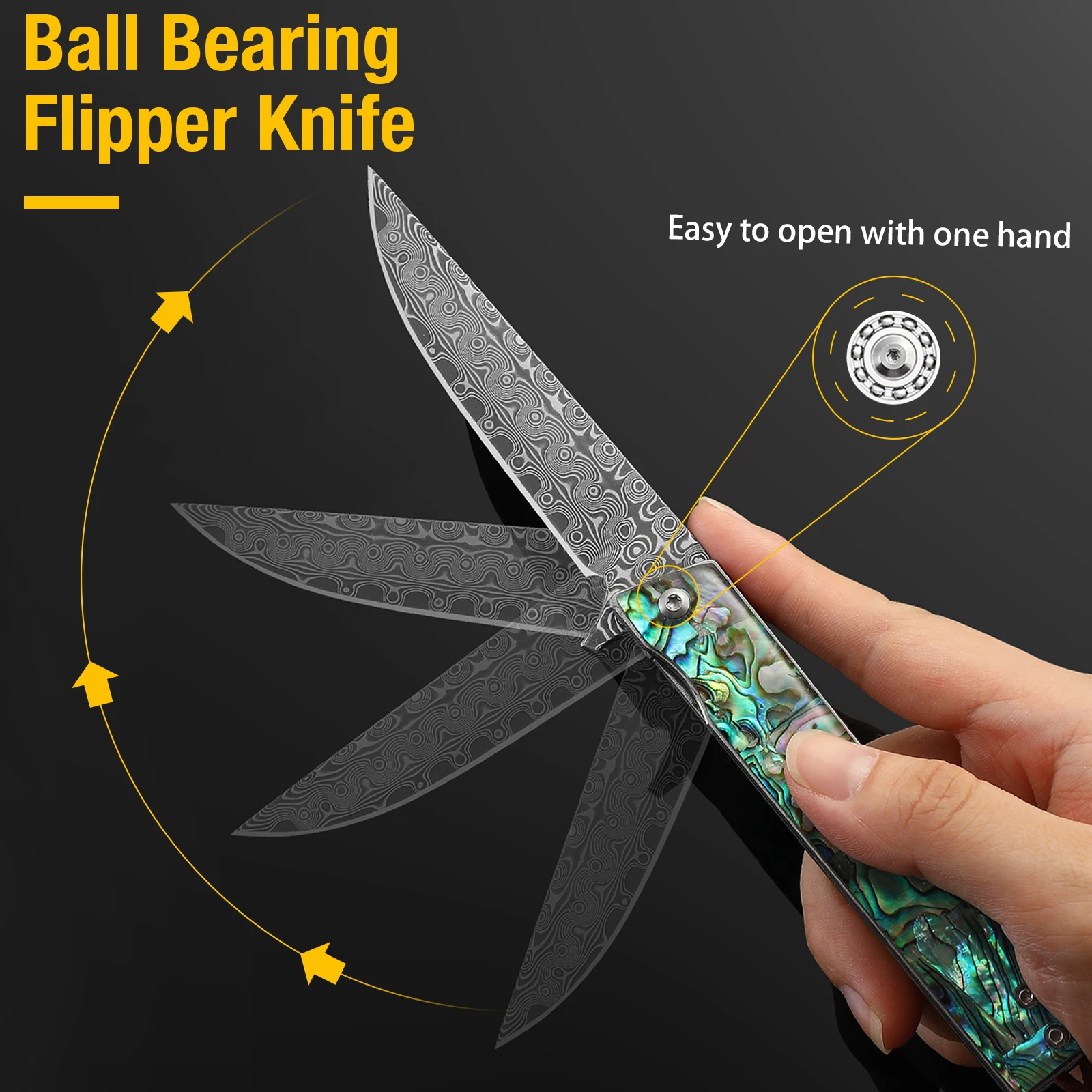 Vg10 Damascus Steel Folding Knife Pocket Knife Hunting Tactical Survival EDC Knife For Men Women Outdoor Camping