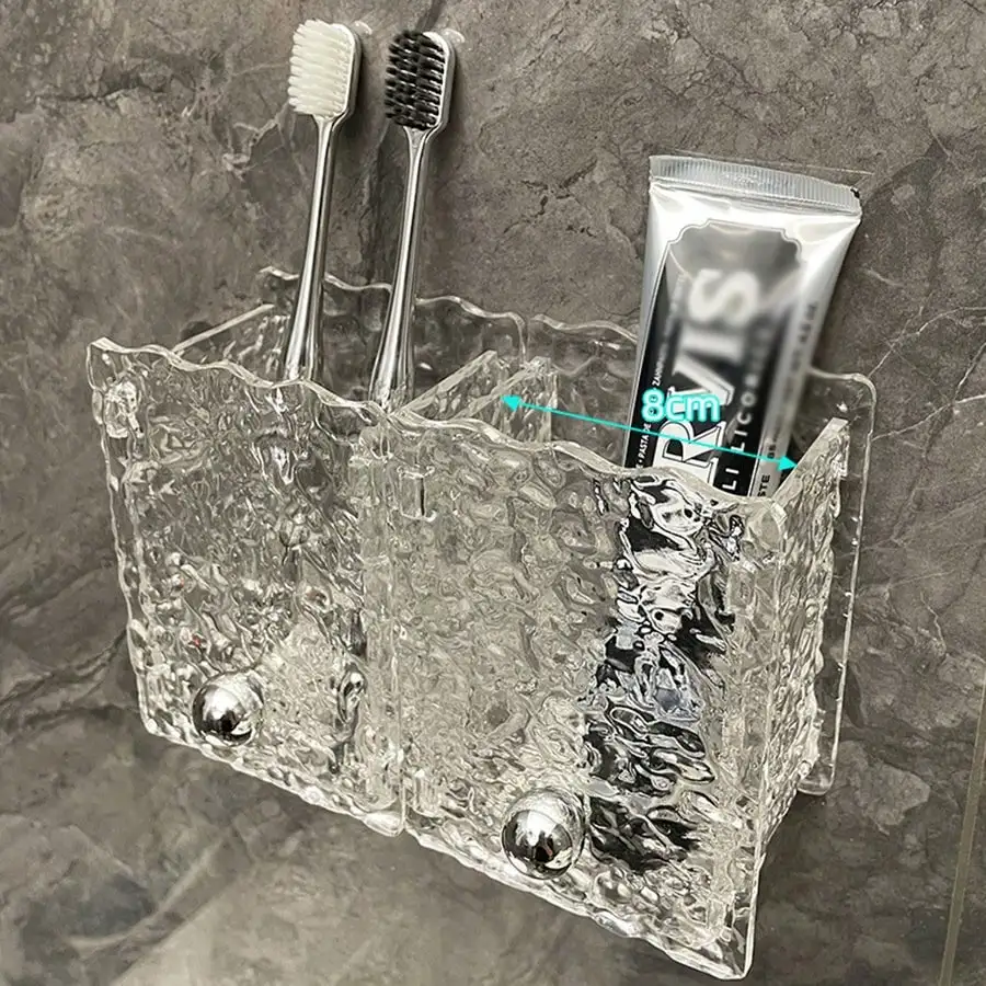 Bathroom Wall Mounted Electric Toothbrush Holder Multifunctional Hole Free Toothpaste and Shaver Organizer Bathroom Accessories