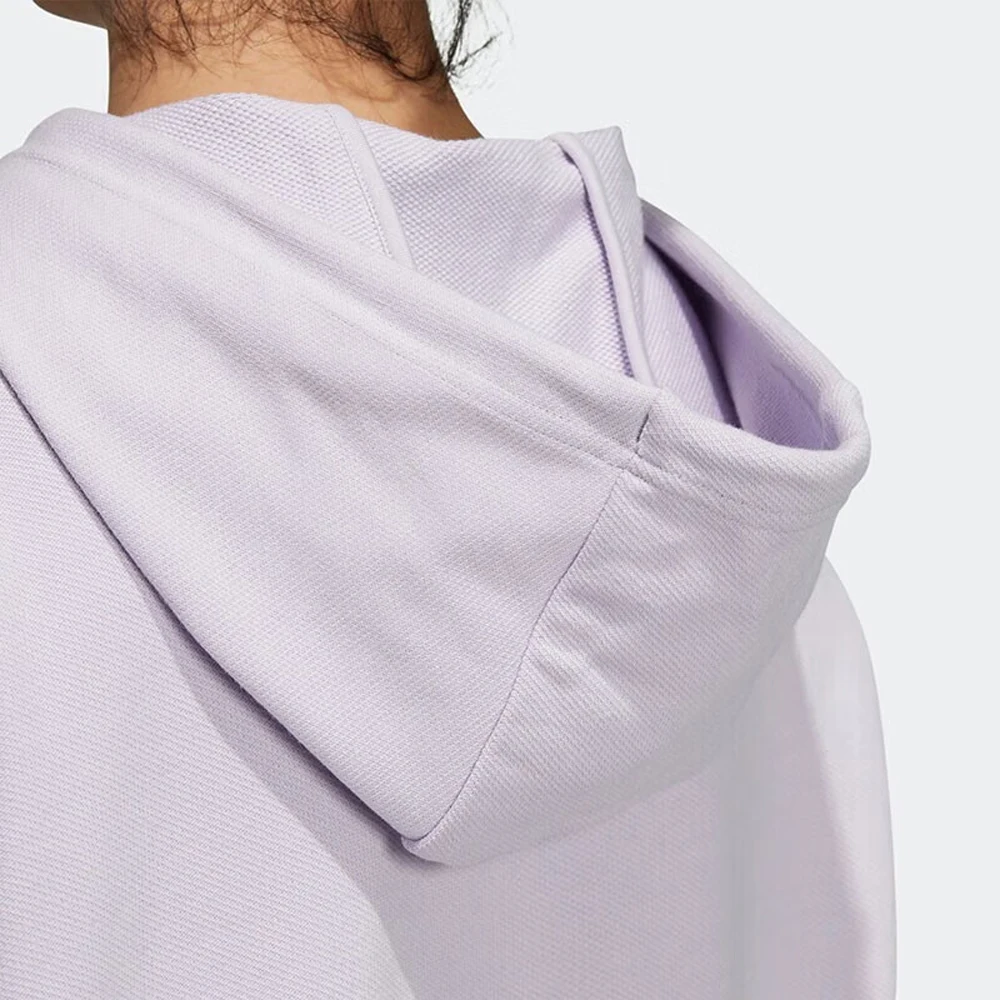 Adidas Sportswear Series Light Purple Hooded Sweatshirt Minimalist Design Soft Fabric Adjustable Hood For Daily Casual Outings
